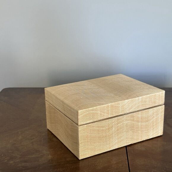 Other - Pigeon And Poodle Sand Silken Abaca Jewelry Storage Box Beige Tan